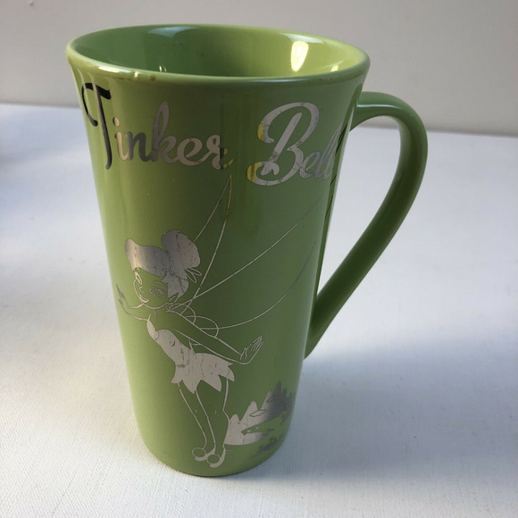 Tinker Bell Disney Coffee Mug Green‎ Ceramic Tall Cup - Picture 1 of 5